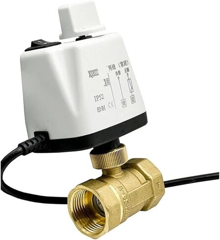 1PCS Normally Closed/Normally Open Ball Valve with Manual Switch Two-Way Brass High Torque(1-1/4",Normally Open_110VAC) in Kuwait