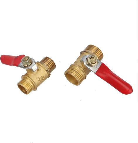 Garden Waterstop Brass Ball Valve 1/4" 3/8" Male to Male Thread Water Tank Aquarium Pipe Connection Water Flow Shutoff Valve(Yellow-1/4) in Kuwait