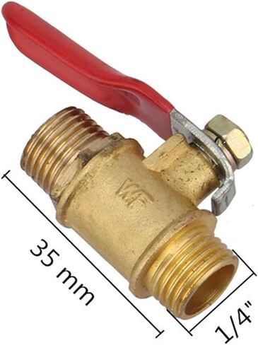 Garden Waterstop Brass Ball Valve 1/4" 3/8" Male to Male Thread Water Tank Aquarium Pipe Connection Water Flow Shutoff Valve(Yellow-1/4) in Kuwait