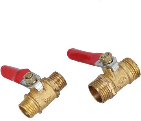 Garden Waterstop Brass Ball Valve 1/4" 3/8" Male to Male Thread Water Tank Aquarium Pipe Connection Water Flow Shutoff Valve(Yellow-1/4) in Kuwait