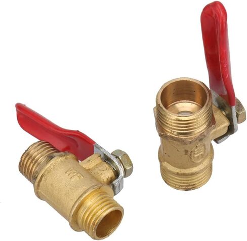 Garden Waterstop Brass Ball Valve 1/4" 3/8" Male to Male Thread Water Tank Aquarium Pipe Connection Water Flow Shutoff Valve(Yellow-1/4) in Kuwait