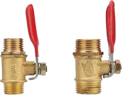 Garden Waterstop Brass Ball Valve 1/4" 3/8" Male to Male Thread Water Tank Aquarium Pipe Connection Water Flow Shutoff Valve(Yellow-1/4) in Kuwait