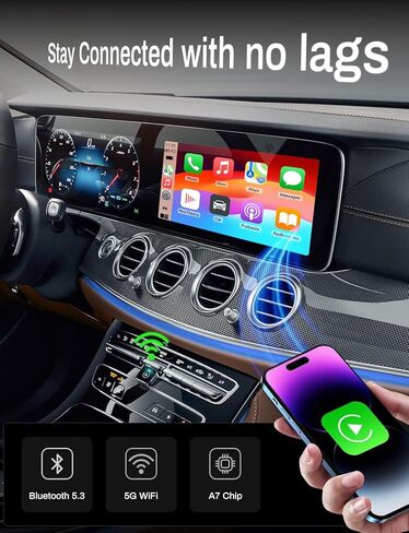 محول CarPlay لاسلكي 2 في 1 يدعم Apple CarPlay وAndroid Auto، بلوتوث صغير USB A وUSB C Dongle تحويل سلكي إلى لاسلكي متوافق مع iPhone وAndroid in Kuwait