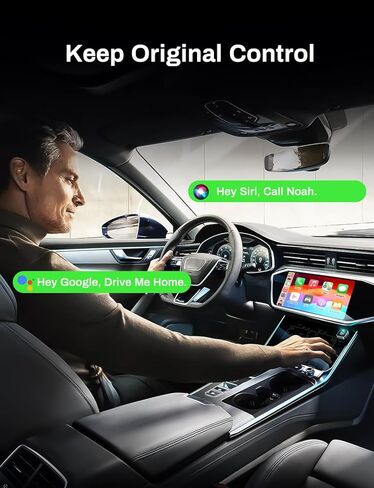محول CarPlay لاسلكي 2 في 1 يدعم Apple CarPlay وAndroid Auto، بلوتوث صغير USB A وUSB C Dongle تحويل سلكي إلى لاسلكي متوافق مع iPhone وAndroid in Kuwait