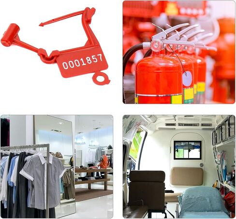 QWORK Tamper Evident Plastic Security Seals with Serial Numbers,100 Pcs Red Self-Locking Disposable Padlock Tags for Luggage, Transportation, Waterproof Numbered Zip Tie Locks in Saudi Arabia