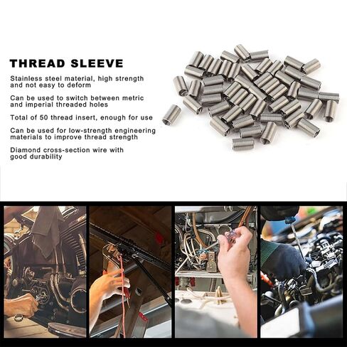 50Pcs M10x1.25 Helical Threaded Inserts Stainless Steel Spiral Circle Repair Insert Reducer Nut Threaded Expand Socket Set (M10x1.25x3D) in Saudi Arabia