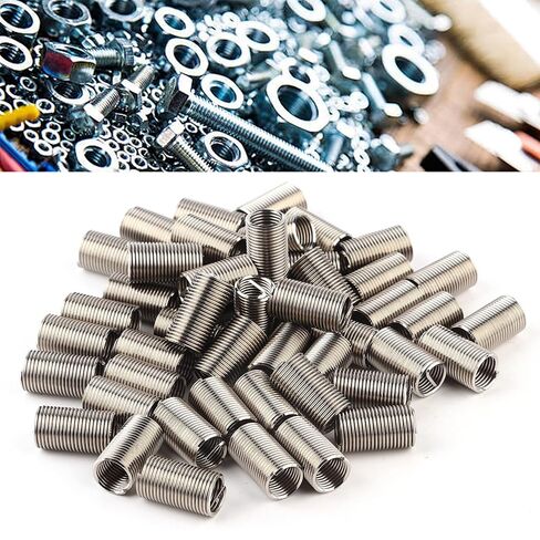 50Pcs M10x1.25 Helical Threaded Inserts Stainless Steel Spiral Circle Repair Insert Reducer Nut Threaded Expand Socket Set (M10x1.25x3D) in Saudi Arabia