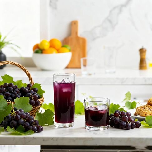 مجموعة أكواب Farielyn-X للشرب اليومي مكونة من 8 أكواب زجاجية طويلة 14oz وأكواب مياه زجاجية قصيرة 10.5oz، أدوات شرب بهلوان الإعصار للكوكتيل والقهوة المثلجة والبيرة والشاي والنبيذ والويسكي in Kuwait