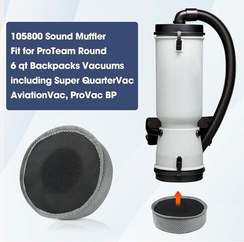 مرشح كاتم الصوت 105800 لمكنسات الظهر ProTeam 6QT Pro Team أجزاء المكنسة الكهربائية لـ Super QuarterVac، AviationVac، مرشح المكنسة الكهربائية ProVac BP in Kuwait