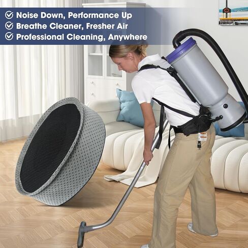 مرشح كاتم الصوت 105800 لمكنسات الظهر ProTeam 6QT Pro Team أجزاء المكنسة الكهربائية لـ Super QuarterVac، AviationVac، مرشح المكنسة الكهربائية ProVac BP in Kuwait