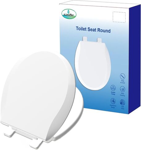 Elongated Toilet Seat Soft Close, Bottom Fixing/Top Fixing 2 Mount Way Easy Installation,4 Rubber Anti Slip Pad, Compatible Oval Shape, PP Material Easy Clean, White in Saudi Arabia