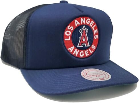 قبعة Los Angeles Angels of Anaheim New City Connect Mesh Trucker باللون الأزرق والأحمر والأسود in Kuwait