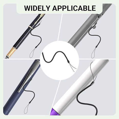مجموعة حبل مرن مكون من 30 قطعة، ملحق حامل قلم الحافظة وحبل القلم للكمبيوتر اللوحي أو لوحة الكتابة، سلسلة سلك ملف القلم من مادة البولي يوريثان، بطول 9.8 بوصة يمتد إلى 35.4 بوصة، أسود وشفاف in Kuwait