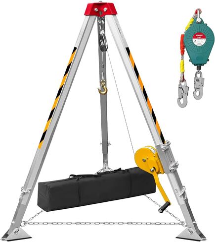 2600 lbs Confined Space Tripod Kit, Confined Space Rescue Tripod with 5.2-8ft Adjustable Working Height, 98' Cable Lifting Winch, Heavy Duty Rescue Tripod Lifting Hoist with 32.8' Protection in Saudi Arabia