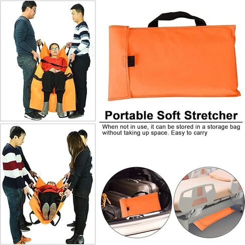 Oxford Folding Soft Stretcher with 8 Handles Waterproof Foldable/Emergency Rescue Back Stretcher with Storage Bags for Hospital,Clinic, Home,Sports venues,Ambulance Capacity 350 lbs Orange in Saudi Arabia