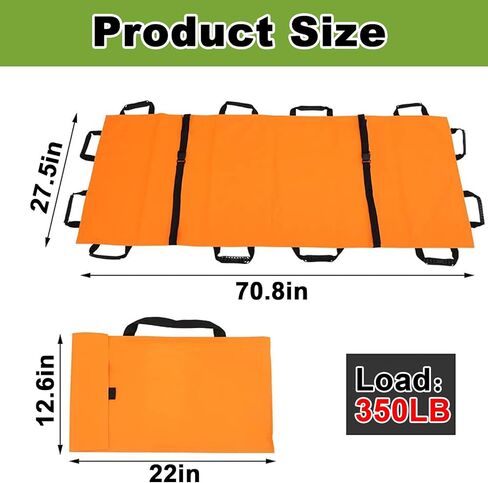 Oxford Folding Soft Stretcher with 8 Handles Waterproof Foldable/Emergency Rescue Back Stretcher with Storage Bags for Hospital,Clinic, Home,Sports venues,Ambulance Capacity 350 lbs Orange in Saudi Arabia