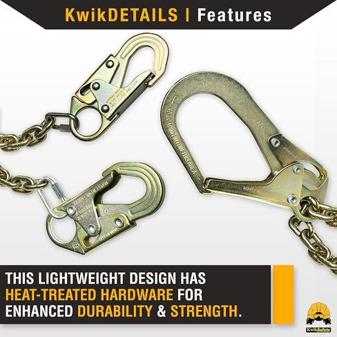 KwikSafety - شارلوت، NC - مجموعة سلسلة حديد التسليح الفولاذية مقاس 29 بوصة من REBAR Romeo [خطافات ذاتية القفل] ANSI OSHA حبل تحديد خفيف الوزن/خطافات مزدوجة الإطباق، خطاف حديد التسليح، سلسلة ملتوية معالجة بالحرارة in Saudi Arabia