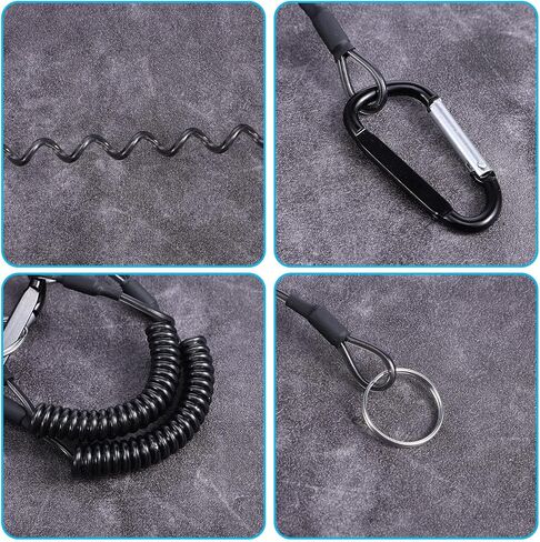 8 Pcs Retractable Safety Coiled Lanyard Heavy Duty Fishing Lanyard with Carabiner Kayak Retractable Tool Leash Keychain Fishing Rod Safety Lanyards for Fish Equipment Keys Cards Tools in Saudi Arabia