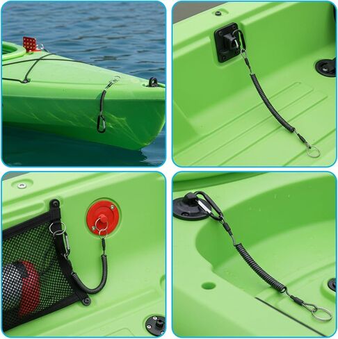 8 Pcs Retractable Safety Coiled Lanyard Heavy Duty Fishing Lanyard with Carabiner Kayak Retractable Tool Leash Keychain Fishing Rod Safety Lanyards for Fish Equipment Keys Cards Tools in Saudi Arabia