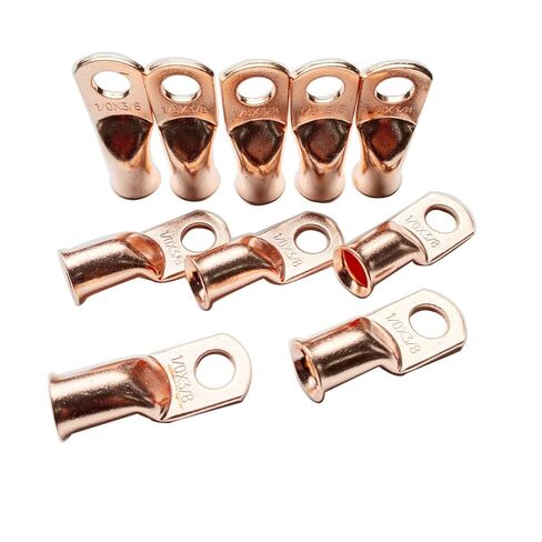 10 قطع مقاس 1/0 1/0 AWG × 3/8 بوصة، عروات أسلاك نحاسية نقية، أطراف كابل بطارية شديدة التحمل، عروات نحاسية، أطراف حلقية أنبوبية مغلقة، تشكيلة عروات البطارية مع أنابيب انكماش حراري باللون الأحمر + الأسود in Saudi Arabia