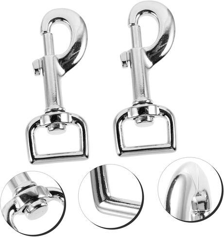 2Pcs Metal Leash Clasp Snap Hooks Durable Chain Clasps for Luggage Straps and Backpack Buckles Quick and Secure Fastening for Walking and in Saudi Arabia