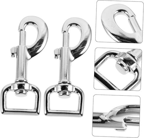 2Pcs Metal Leash Clasp Snap Hooks Durable Chain Clasps for Luggage Straps and Backpack Buckles Quick and Secure Fastening for Walking and in Saudi Arabia