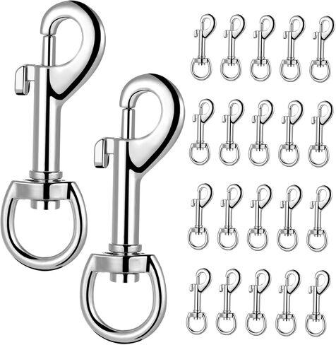POPETPOP 24Pcs Swivel Clip Snap Hooks for Dog Leash Rope Connectors Locking Durable Metal Clips for Keychain and Pet Accessories Easy to Use and Carry in Saudi Arabia