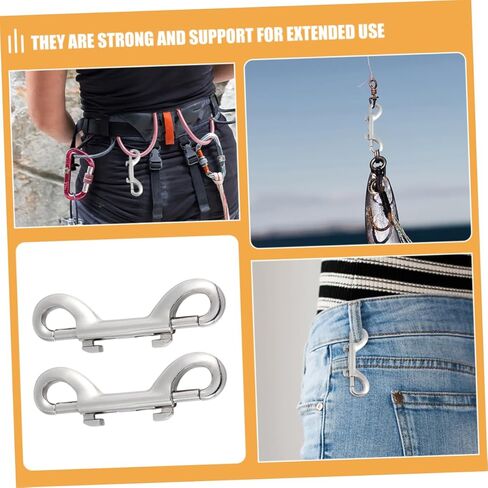 Sosoport 6Pcs Double Ended Snap Hooks for Pet Leashes Heavy Duty Clips Secure Closure for Outdoor Use and Luggage Smooth Surface for Safe Use in Saudi Arabia
