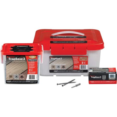 FastenMaster TrapEase 3 براغي سطحية للتزيين المركب، PVC وCapstock - عدد 350 - براغي 2-1/2 بوصة باللون الرمادي الحصوي in Saudi Arabia