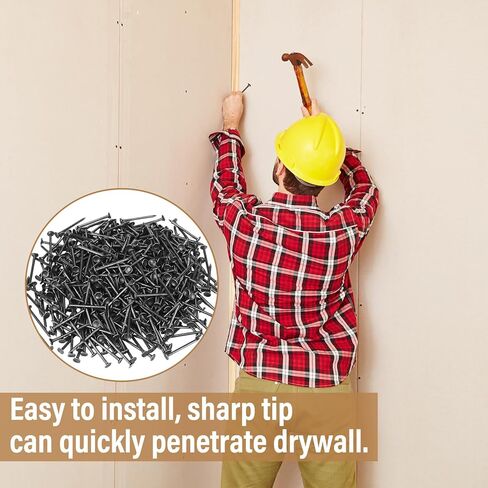 LEIFIDE 450 Pcs Flat Drywall Nails Box Panel Nails Phosphate Coated Rust Resistant Long Point Smooth Shank for Drywall Felt Wood Decking Insulation Board Ceilings (2 Pounds,1-5/8") in Saudi Arabia