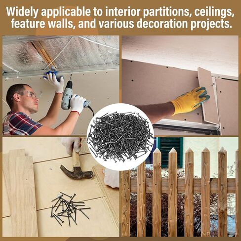 LEIFIDE 450 Pcs Flat Drywall Nails Box Panel Nails Phosphate Coated Rust Resistant Long Point Smooth Shank for Drywall Felt Wood Decking Insulation Board Ceilings (2 Pounds,1-5/8") in Saudi Arabia