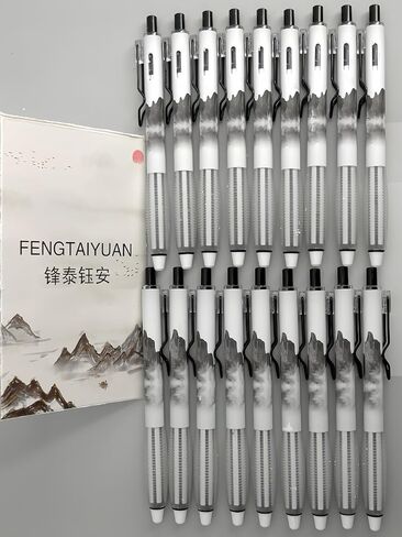 Fengtaiyuan FRW01P6، 6 عبوات، قلم محايد للضغط، مثلث مضاد للانزلاق، لون متدرج، رأس قلم فائق الدقة 0.5 مم، حبر أسود، كتابة سلسة، قبضة مريحة (أسود FRW01P6) in Kuwait