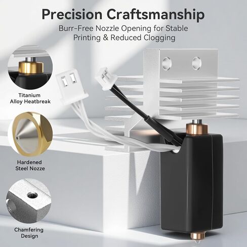 قطعتان من السيراميك الكربوني Centauri Hotend، استبدال رأس طباعة الطارد بدرجة حرارة عالية مع فوهة فولاذية صلبة من النحاس مقاس 0.4 مم وغطاء سيليكون متوافق مع طابعة ELEGOO Centauri Carbon ثلاثية الأبعاد in Kuwait