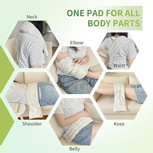 Heating pad for Neck Shoulders and Back Microwavable Machine Washable 26x4.3 Microwave Rice Bag for Heat Therapy Reusable Hot Pack for Muscle Cramps Moist Warm Bean Bag for Pain Relief Unscented in Kuwait