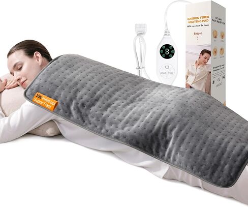 High-Heat Boost & Rapid Heat Up XL Heating Pad 40"x20" for Back/Neck/Shoulder Pain Relief, Full Body Electric Pad for Period Cramps/Sore Muscles, Deep Moist Heat (Summer Night Grey, 40"x20") in Saudi Arabia