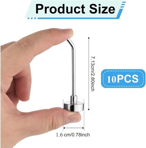 10 عبوات من خطافات مغناطيسية نيوديميوم قوية، خطافات كروز شديدة التحمل مقاس 2.76 بوصة مع تصميم طويل مضاد للسقوط، لا توجد شماعات مغناطيسية للثلاجة، المرآب، المطبخ، مناشف التعليق، المفاتيح، المظلات in Kuwait