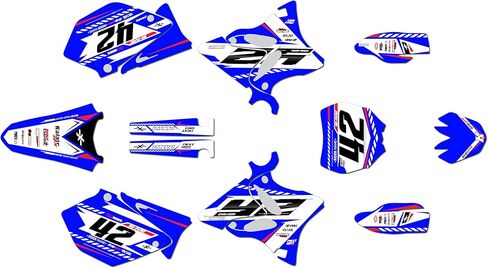 مجموعة رسومات لـ Yamaha YZ125 / YZ250 (2002-2014) LETHAL Series Blue 9 Mil - Easy Go - ملصقات الدراجات النارية للدراجة الترابية، ملصقات سيارات سباق الدراجات النارية ملحقات موتوكروس بدون بلاستيك in Saudi Arabia