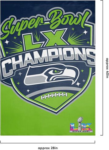 فوكو سياتل سي هوكس NFL Super Bowl LX Champions العلم العمودي in Saudi Arabia