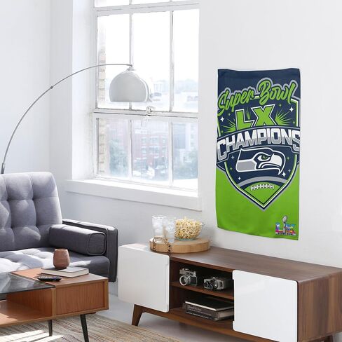 فوكو سياتل سي هوكس NFL Super Bowl LX Champions العلم العمودي in Saudi Arabia