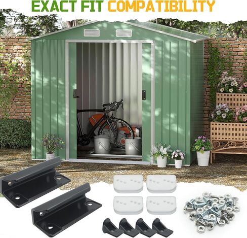 طقم ضبط الباب لمنتجات تخزين سقيفة السهم، Dk100-A طقم أبواب سقيفة منزلقة - أسود in Kuwait