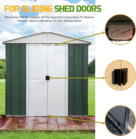 طقم ضبط الباب لمنتجات تخزين سقيفة السهم، Dk100-A طقم أبواب سقيفة منزلقة - أسود in Kuwait