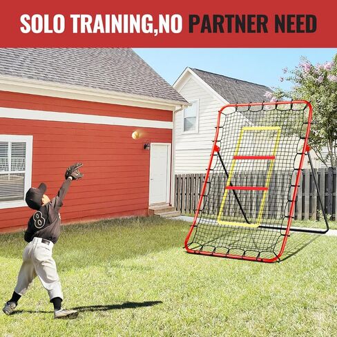 Baseball Rebounders + Pitchback Net,Adjustable 5 Angle Pitch Return Trainer for Fielding,Pitching & Catch Practice,Rebound Net with 3 Targets Simulate Grounders, Line Drives,Fly Balls for All Players in Kuwait