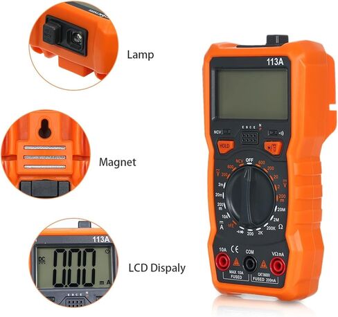 Current Signal Generator Multimeter Multimetro Tester Digital Multimeter 6000 Counts Auto Ranging AC/DC Voltage Temperature Measuring Meter in Kuwait