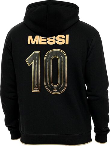 كنزة صوفية Icon Sports Kids Lionel Messi #10 Argentina AFA باللونين الأسود والذهبي - مقاسات الشباب - سويت شيرت لكرة القدم لكرة القدم in Saudi Arabia