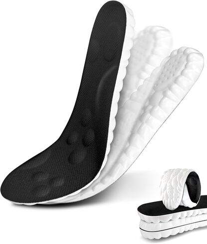 Cloud-Like Comfort Insoles for Men & Women | 4D Massage Cushioning Memory Foam & Arch Support, Orthopedic Inserts for Pain Relief, All-Day Standing, Work, Running, Black 1 Pair in Saudi Arabia