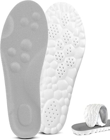 Cloud-Like Comfort Insoles for Men & Women | 4D Massage Cushioning Memory Foam & Arch Support, Orthopedic Inserts for Pain Relief, All-Day Standing, Work, Running, Black 1 Pair in Saudi Arabia