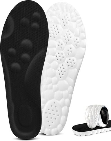 Cloud-Like Comfort Insoles for Men & Women | 4D Massage Cushioning Memory Foam & Arch Support, Orthopedic Inserts for Pain Relief, All-Day Standing, Work, Running, Black 1 Pair in Saudi Arabia