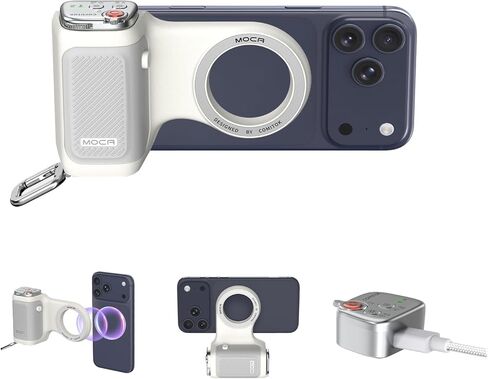 COMTOK MOCA Fun Shot Magnetic Phone Grips Only for iPhone 17 All Models iOS26, iOS18 - No Need App Camera Grip Handle Holder Ergonomic Handle with Built-in Wireless Shutter & Anti-Slip Design in Kuwait