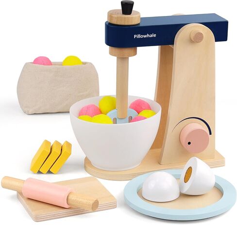 Wooden Gingerbread Cookie Baking Set, 18 Pcs Pretend Play Kitchen Toy with Whisk, Bowl, Tray, Rolling Pin & Expressive Cookies, Pretend Play Baking Set Montessori Gift for Kids Ages 3+ in Kuwait