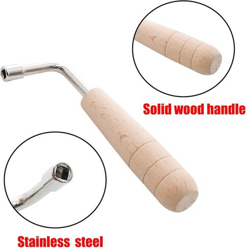 مفتاح ربط القيثارة بتصميم على شكل حرف L، مفتاح ضبط تلقائي، ملحقات ضبط الموسيقى، مفتاح ربط بمقبض خشبي، 4 × 4 مم in Kuwait
